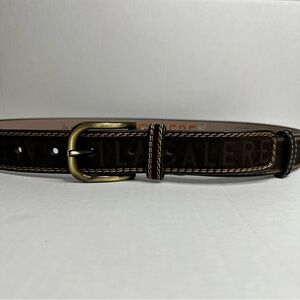 La Galere Luxury Handmade Leather Brown Contrast Stitch Spaceless Edition Belt